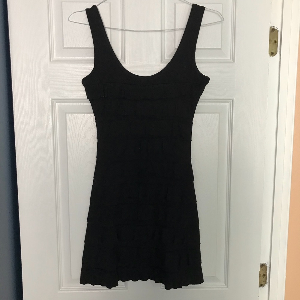 Black dress with ruffles